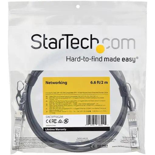StarTech.com Cable de 2m Twinax SFP+ a SFP+ con Conexión Directa 10GbE- Compatible