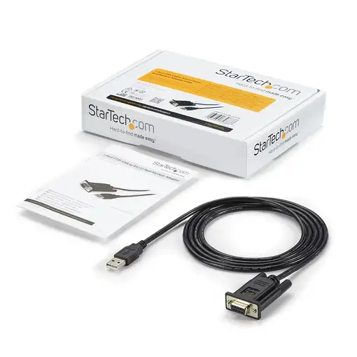 StarTech.com Cable Adaptador de 1 Puerto USB a Módem Nulo Null DB9 RS232 Serie DCE