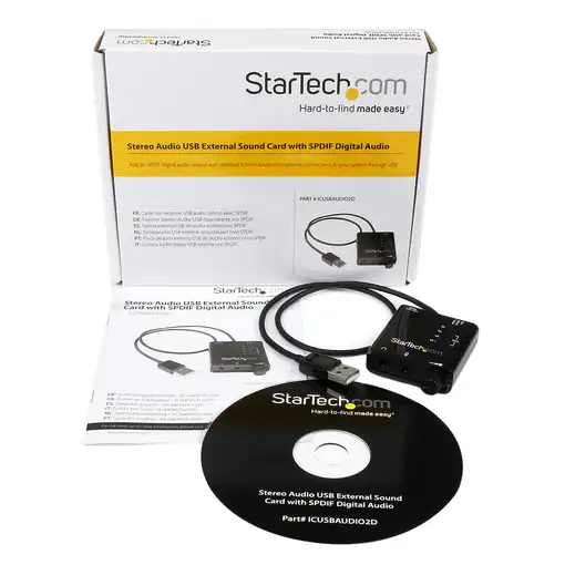 StarTech.com Tarjeta de Sonido Estéreo USB Externa Adaptador Conversor con Salida
