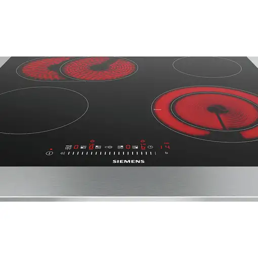 Siemens ET601FNP1E hobs Negro, Acero inoxidable Integrado Cerámico 4 zona(s)