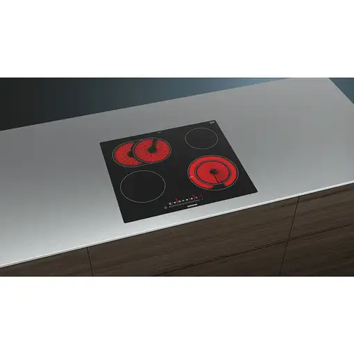 Siemens ET601FNP1E hobs Negro, Acero inoxidable Integrado Cerámico 4 zona(s)