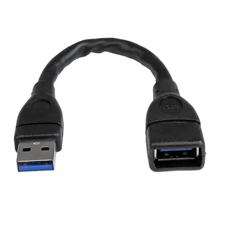 StarTech.com Cable de 15cm Extensor USB 3.0 - Alargador USB 3.0 SuperSpeed Negro
