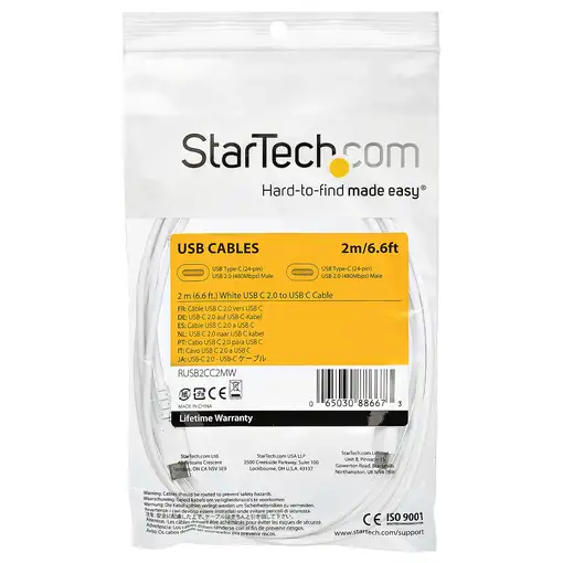 StarTech.com Cable de 2m de Carga USB C - de Carga Rápida y Sincronización USB 2.0