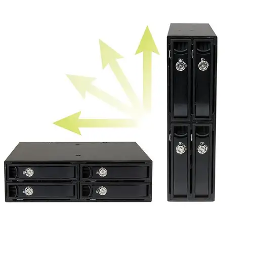 StarTech.com Backplane Rack Móvil 5,25 Pulgadas a 4 Unidades 2,5 SATA/SAS