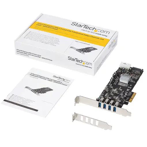 StarTech.com Adaptador Tarjeta PCI Express PCI-E 4 Puertos USB 3.0 UASP 2 Canales