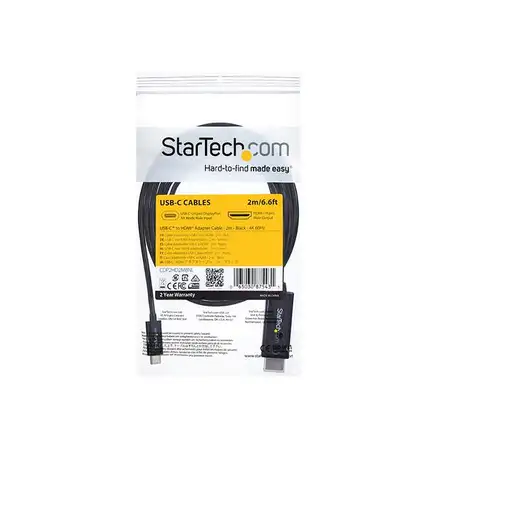 StarTech.com Cable Adaptador de 2m USB-C a HDMI 4K 60Hz - Negro - Cable USB Tipo C