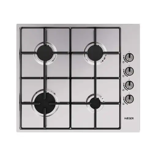 Haeger PG-4GI.008A hobs Acero inoxidable Integrado 60 cm Encimera de gas 4 zona(s)
