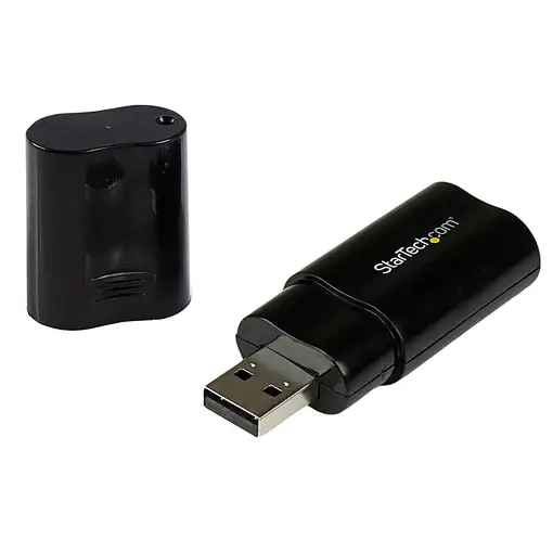 StarTech.com Tarjeta de Sonido Estéreo USB Externa Adaptador Conversor - Negro