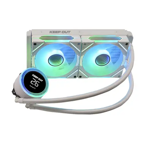 KeepOut XWC-240 PRO Procesador Kit de refrigeración líquida 12 cm Blanco