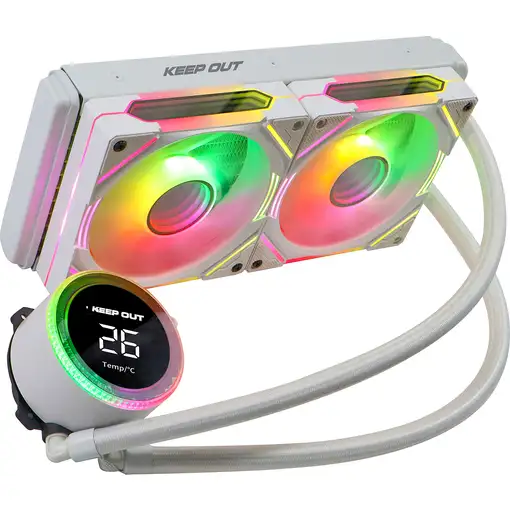 KeepOut XWC-240 PRO Procesador Kit de refrigeración líquida 12 cm Blanco
