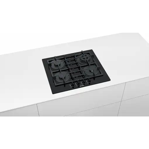 Bosch Serie 4 PNP6B6B90 hobs Negro Integrado 60 cm Encimera de gas 4 zona(s)