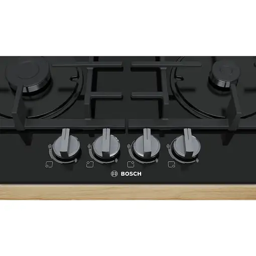 Bosch Serie 4 PNP6B6B90 hobs Negro Integrado 60 cm Encimera de gas 4 zona(s)