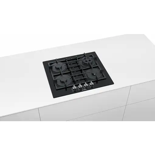Bosch Serie 4 PNP6B6B90 hobs Negro Integrado 60 cm Encimera de gas 4 zona(s)