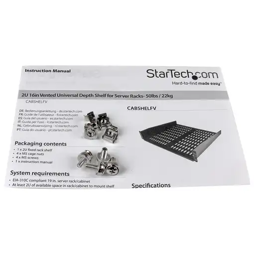 StarTech.com Estante Bandeja Ventilado Cantilever para Armario Rack de Servidores