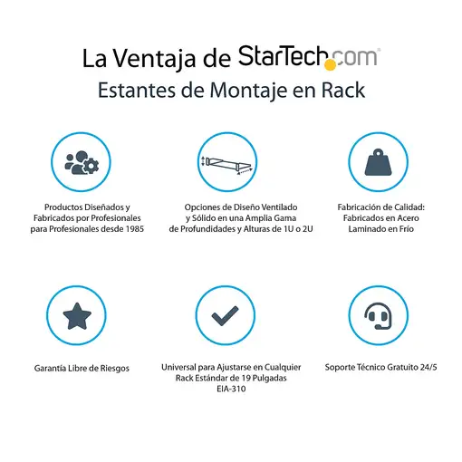 StarTech.com Estante Bandeja Ventilado Cantilever para Armario Rack de Servidores