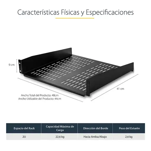 StarTech.com Estante Bandeja Ventilado Cantilever para Armario Rack de Servidores