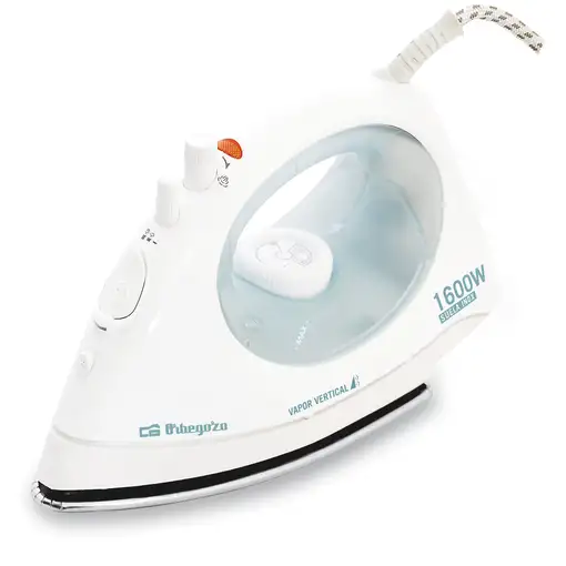 Plancha vapor-seco stainless steel soleplate 1600 W Blanco 15035 ORBEGOZO