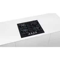 Bosch Serie 4 PNH6B6B90 hobs Negro Integrado 60 cm Encimera de gas 4 zona(s)