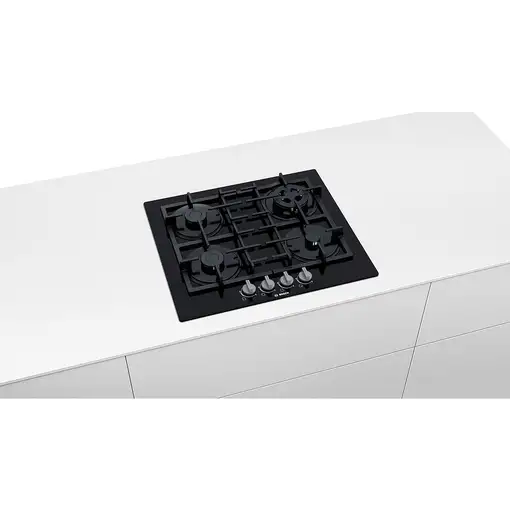 Bosch Serie 4 PNH6B6B90 hobs Negro Integrado 60 cm Encimera de gas 4 zona(s)