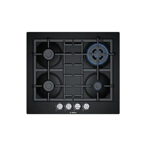 Bosch Serie 4 PNH6B6B90 hobs Negro Integrado 60 cm Encimera de gas 4 zona(s)