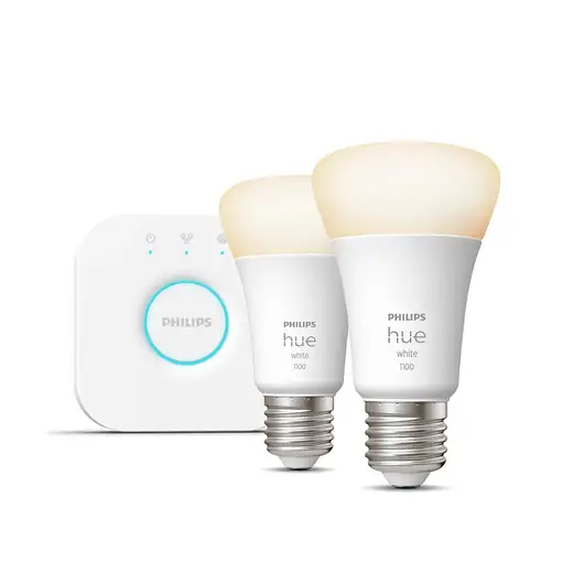 Philips Hue White Kit de inicio: 2 bombillas inteligentes E27 (1100)