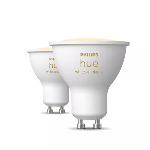 Philips Hue White ambiance GU10 - foco inteligente - (paquete de 2) Philips Hue White ambiance GU10 - foco inteligente - (paquete de 2)