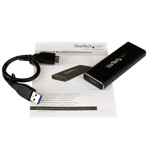 StarTech.com Caja USB 3.0 (5Gbps) a SSD M.2 de Aluminio con UASP - Negro - SATA NG