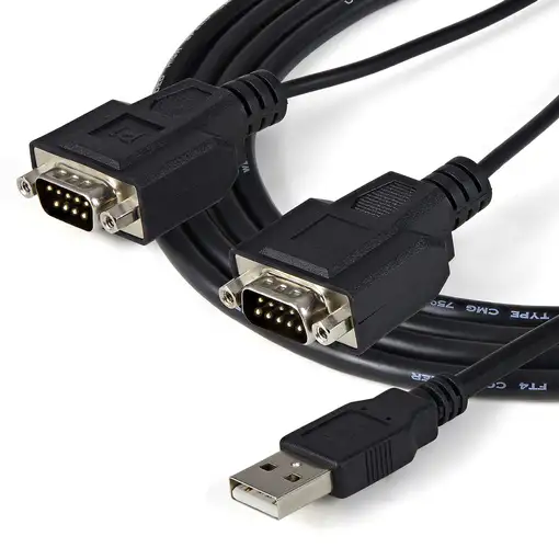 StarTech.com Cable 1,8m USB a 2 Puertos Serie Serial RS232 DB9