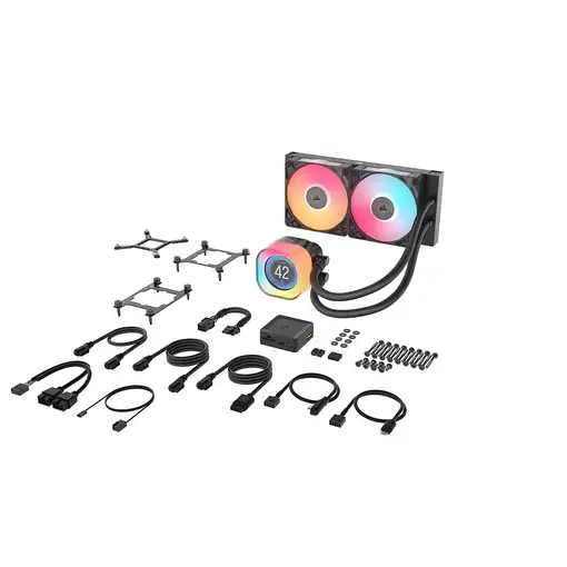 Corsair iCUE LINK TITAN 240 RX LCD Procesador Refrigerador de aire 12 cm Negro