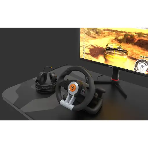Krom K-Wheel Negro USB Volante + Pedales Analógico/Digital PlayStation