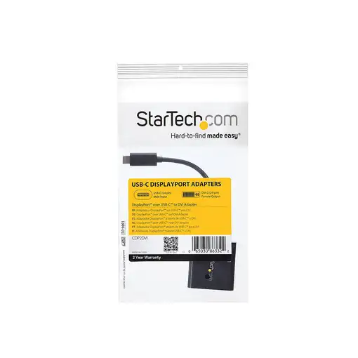StarTech.com Adaptador USB C a DVI - Negro - 1920x1200 - Convertidor de Vídeo USB