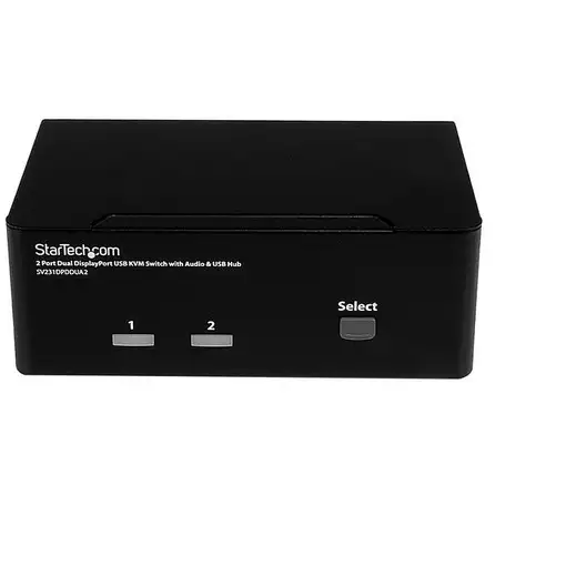 StarTech.com Switch Conmutador KVM de 2 Puertos DisplayPort - 4K 60Hz