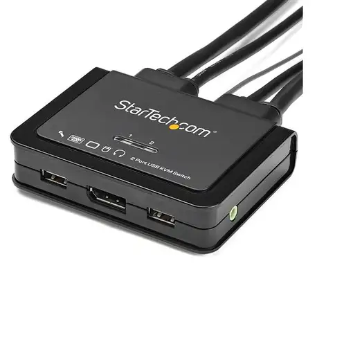 StarTech.com Switch Conmutador KVM de 2 Puertos DisplayPort 4K60Hz con Cables Inco