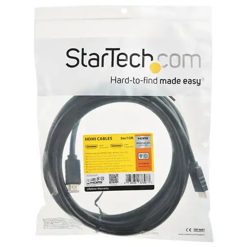 StarTech.com Cable de 5m HDMI 2.0 Certificado Premium con Ethernet - HDMI de Alta