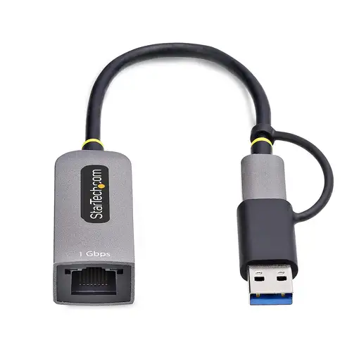StarTech.com Adaptador USB-C a Ethernet con Dongle USB-A - Adaptador de Red USB Ti