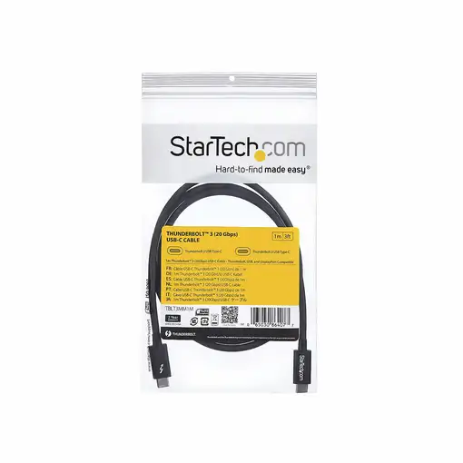 StarTech.com Cable Thunderbolt 3 Pasivo de 1m - 20Gbps - PD 100W - Vídeo 4K