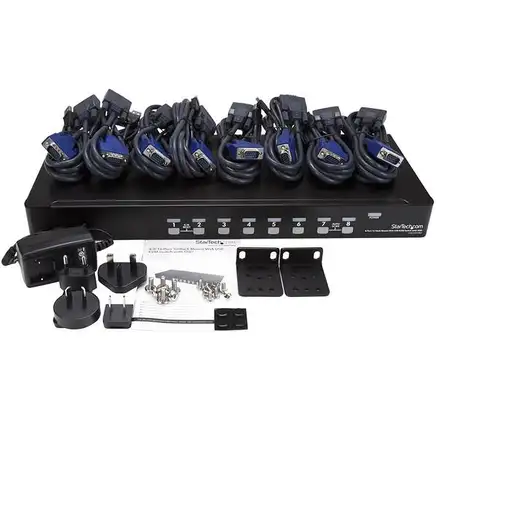 StarTech.com Conmutador Switch KVM 1U OSD y Cables 8 puertos USB A Vídeo VGA HD15
