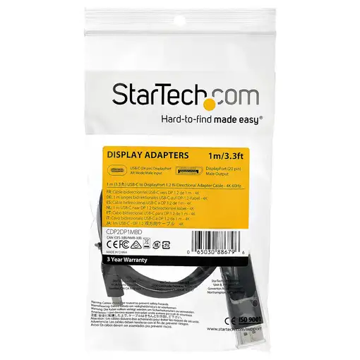 StarTech.com Cable de 1m USB C a DisplayPort 1.2 de 4K a 60Hz