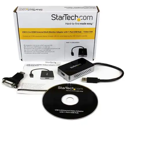 StarTech.com Adaptador de Vídeo Externo USB 3.0 a HDMI con Hub USB 1 Puerto