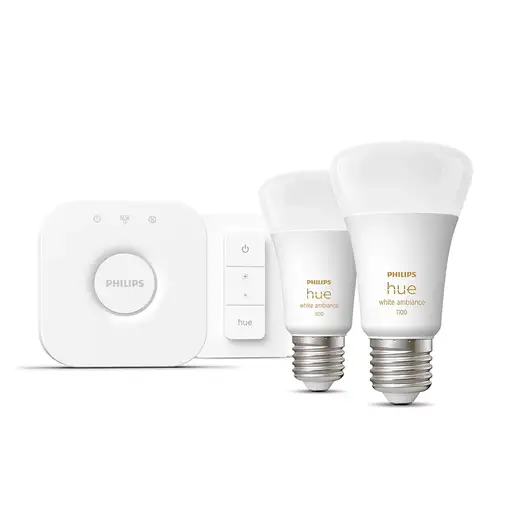 Philips Hue White ambiance Kit de inicio: 2 bombillas inteligentes E27 (1100)