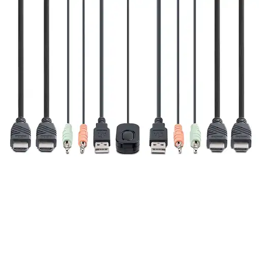 StarTech.com C2-DH46-UA2-CBL-KVM interruptor KVM Negro