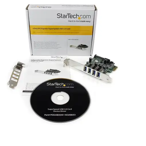 StarTech.com Tarjeta Adaptador PCI Express PCI-E USB 3.0 con UASP de 4 Puertos - A