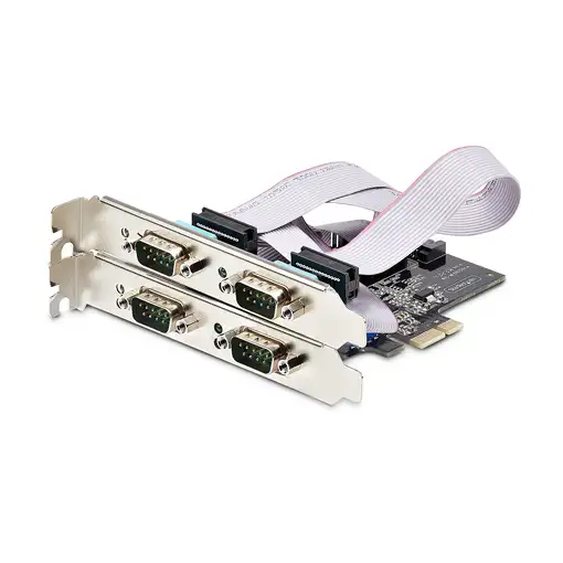 StarTech.com Tarjeta Serie PCI Express de 4 Puertos DB9 - Serial RS232/RS422/RS485