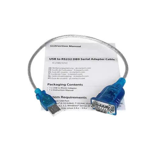 StarTech.com Cable Adaptador USB a Serie RS232 de 1 Puerto Serial DB9