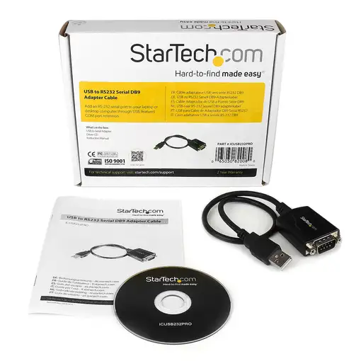 StarTech.com Cable 0,3m USB a Puerto Serie Serial RS232 DB9