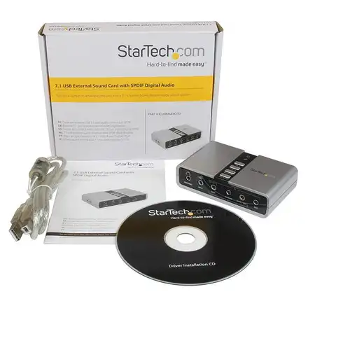StarTech.com Tarjeta de Sonido 7,1 USB Externa Adaptador Conversor puerto