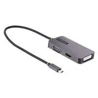 StarTech.com Adaptador de Vídeo USB C, Adaptador USB Tipo C a HDMI VGA DVI hasta 4