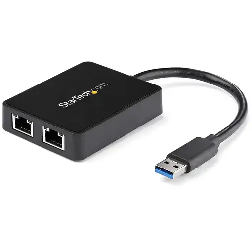 StarTech.com Adaptador Tarjeta de Red NIC Externa USB 3.0 2 Puertos Gigabit