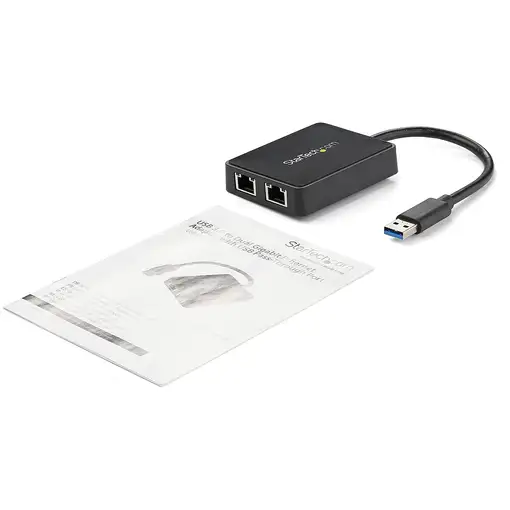 StarTech.com Adaptador Tarjeta de Red NIC Externa USB 3.0 2 Puertos Gigabit