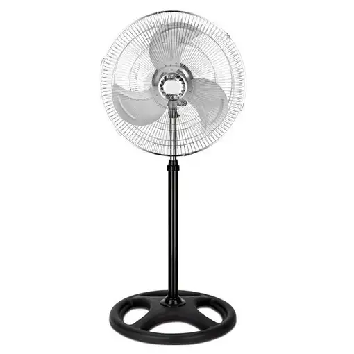 Ventilador de Pie 45.7 cm, 70W, 3 Velocidades, Altura Regulable,Negro